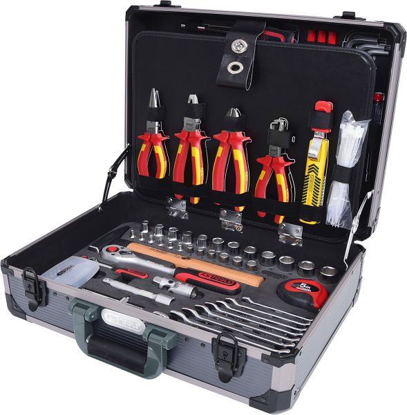 KS Tools 1/4" + 1/2" elektriker værktøjskuffert, 128 stk., 911.0628