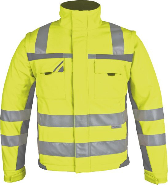 PKA advarselsbeskyttelse softshell jakke, gul/grå, størrelse: S, WISJ-GE-002