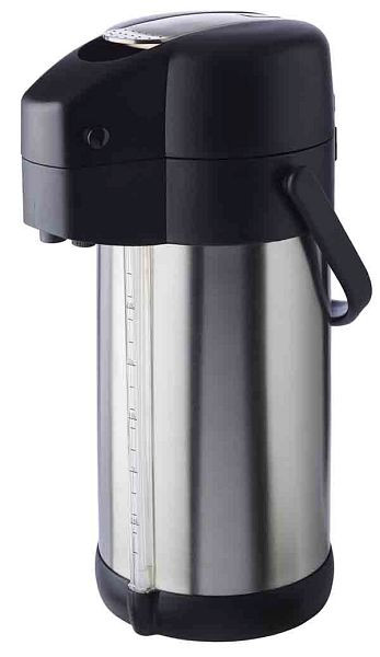 Vacuum cu pompa APS -PREMIUM-, Ø 15 cm, inaltime: 37 cm, 3 litri, otel inoxidabil 18/8, polipropilena, mat, cu pereti dubli, capac filetat, 10916