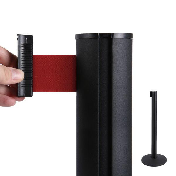 Showdown Displays Belt Post Black (červená bariérová páska), BBBLACKRED