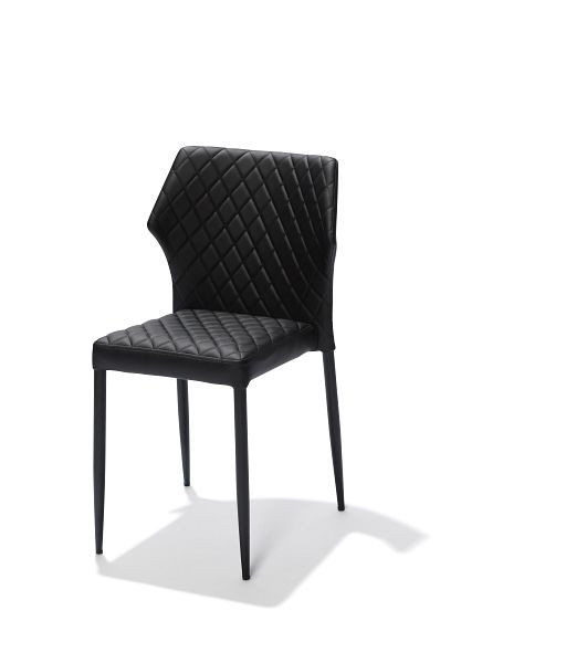 Καρέκλα στοίβαξης VEBA Louis, μαύρη, με επένδυση από τεχνητό δέρμα, πυρίμαχο, 49x57,5x81,5 cm (ΠxΒxΥ), 52003