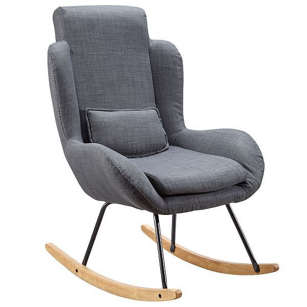 Wohnling schommelstoel ROCKY antraciet design 75 x 110 x 88,5 cm, WL5.798