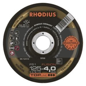 Rhodius TOPline FS1 FUSION slijpschijf, diameter [mm]: 125, dikte [mm]: 4, boring [mm]: 22.23, VE: 10 stuks, 207830
