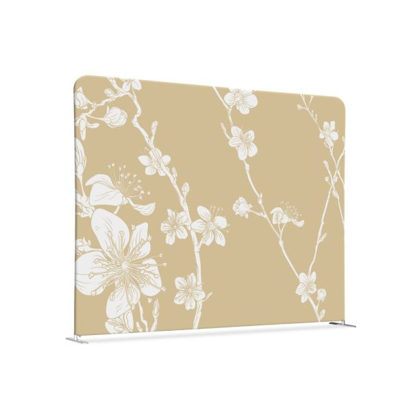 Showdown Displays Textile Room Divider 200-150 Double Abstract Japanese Blossom Beige, ZWS200-150SSK-DSI6