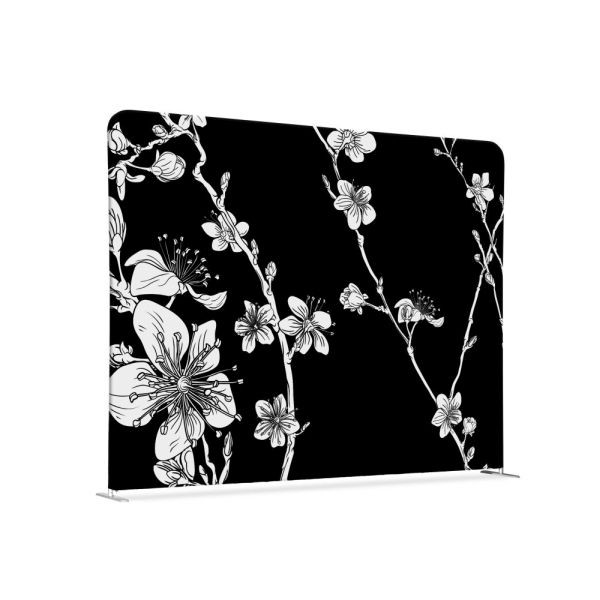 Showdown Displays Textilní dělicí příčka 200-150 Double Abstract Japanese Cherry Blossom Black, ZWS200-150SSK-DSI7
