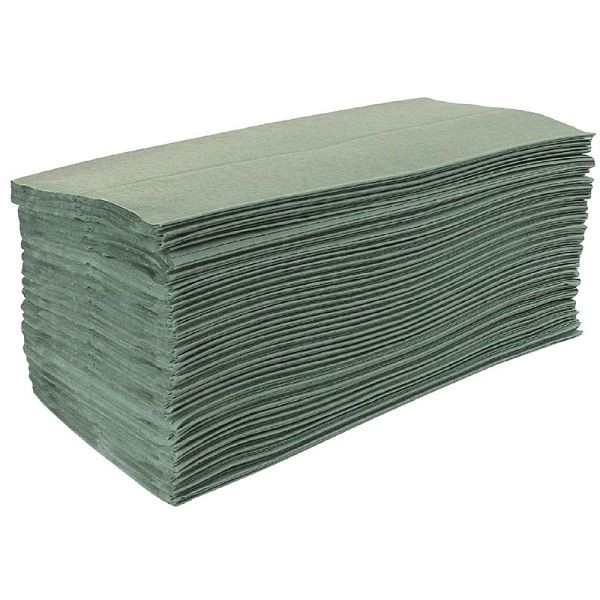 Ręczniki składane Jantex zielone 1-warstwowe, opakowanie: 15 szt., DL923