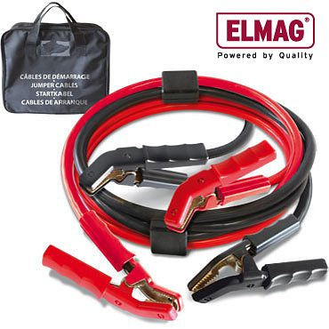 ELMAG startkabelset max. 1000 A, volledig geïsoleerde poolklemmen, 2 x 5 m, 50 mm², inclusief spanningsbeveiliging, draagtas, 55021