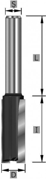 Edessö rilleskærer HW Z2 S12x40 mm, A: 12, B: 38, GL 82, C: 12, 100812112