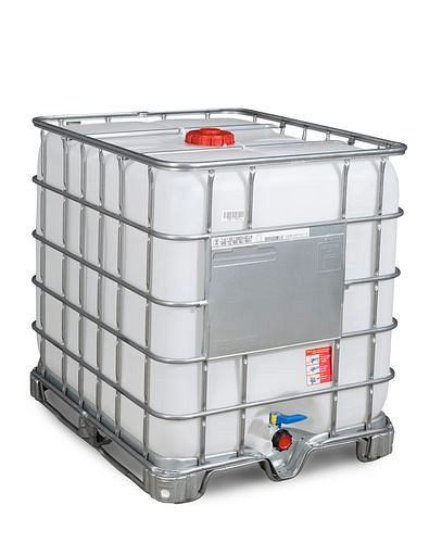 DENIOS Recobulk IBC container, stalen skids, 1000 l, opening NW150, uitloop NW50, 266-187