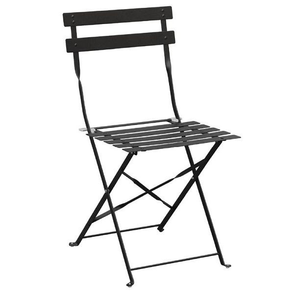 Bolero cadeiras dobráveis para pátio aço preto, PU: 2 peças, GH553