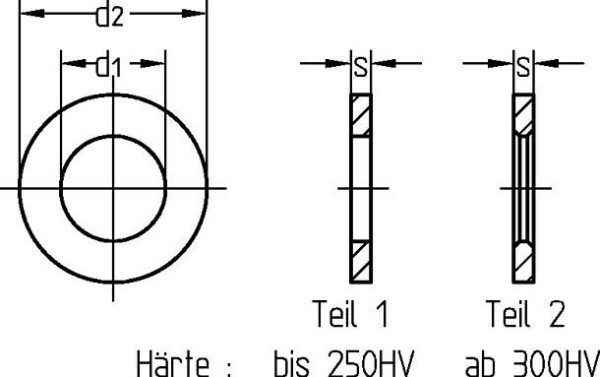 Dresselhaus ringen A2, DIN 433, VE: 1000 stuks, afmeting: M3.2, 0332500000320000000001