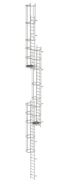 Munk Günzburger Steigtechnik Meerdelige vaste ladder met rugbescherming (noodladder) RVS 16,32m, 530250