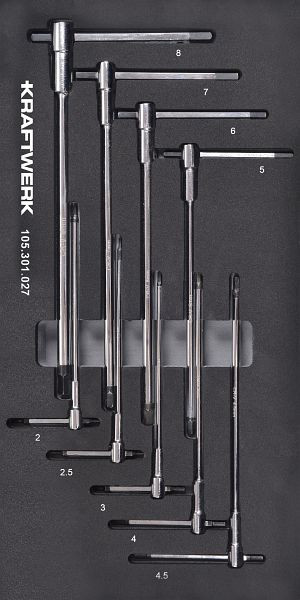 Kraftwerk BASIC LINE EVA Uchwyt sześciokątny z rękojeścią T, 9 sztuk. Wkładka 20x40, 105.301.027