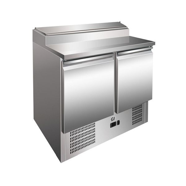 Nerezový salát Gastro-Inox se 2 dveřmi a 5x přípravnou jednotkou Gastronorm 1/6, konvekční chlazení, čistý objem 257 litrů, 202.005