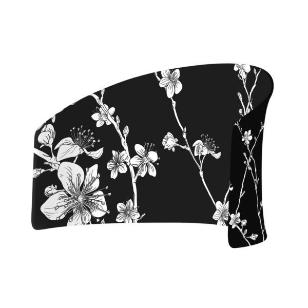 Showdown Displays Textile Room Divider Moon Abstract Japanese Blossom Black, ZW-MOON-SSK-DSI7