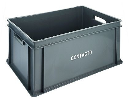 Stohovací přepravní box Contacto, vysoký 60 x 40 x 31 cm, šedý, 2511/600