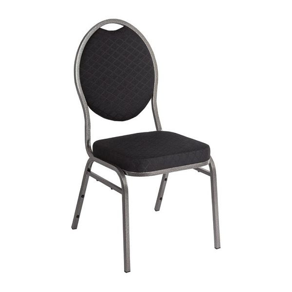 Cadeiras de banquete Bolero com encosto oval preto, PU: 4 peças, CE142