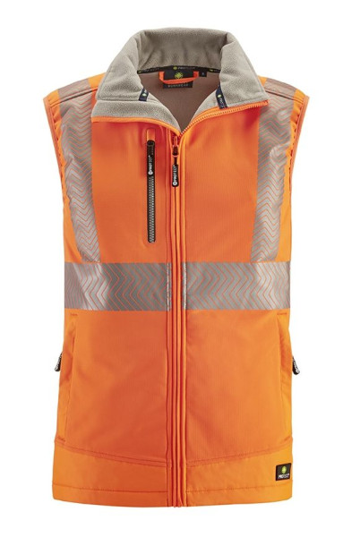 Colete softshell de alta visibilidade 4PROTECT PARAMUS, laranja brilhante, tamanho: S, pacote de 5, 3420-S