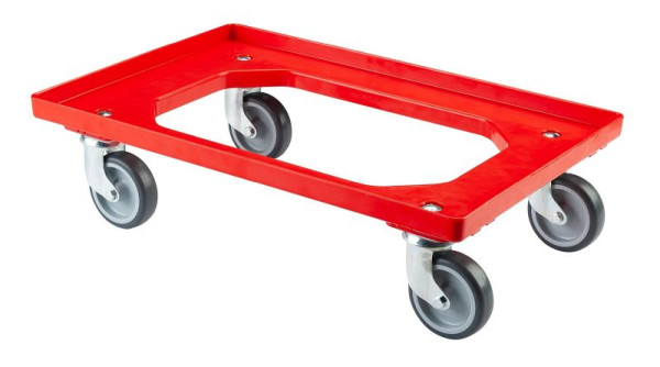 BS ruller transportrulle til kasser 60x40 cm, rød, T.-ROLLER.1R