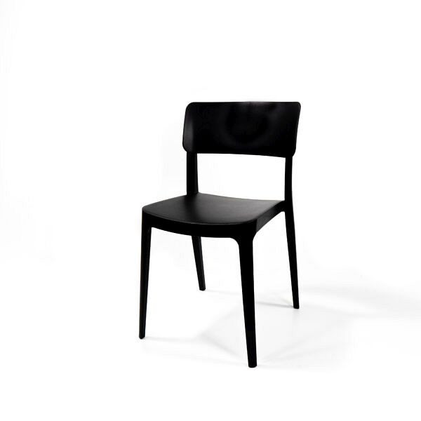 VEBA Wing Chair Zwart, stapelstoel kunststof, 50916