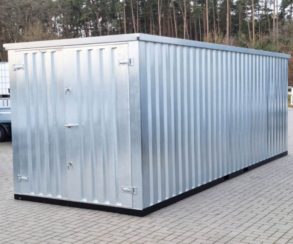 LagerContainerXXL 5 metrový skladovací kontejner s dvojitými dveřmi, stříbrno-šedá, A8589