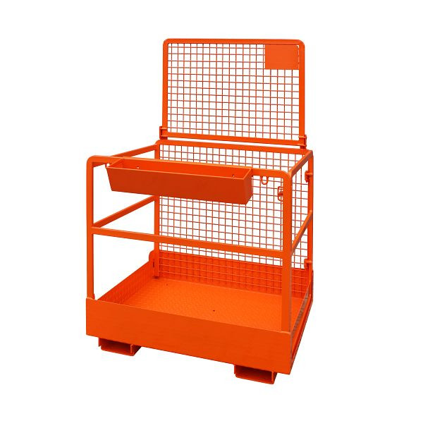 Kosz przemysłowy Eichinger do wózka widłowego 2 osoby, szeroki bok, czysta pomarańcza, 10730700000100