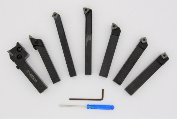 Conjunto de ferramentas para torneamento com pastilhas intercambiáveis ELMAG, 7 peças, 12 x 12 mm, 88066