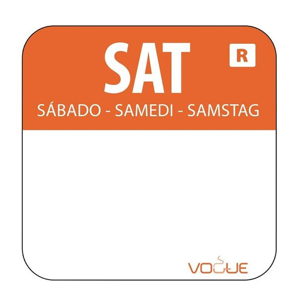Vogue kleurcode sticker zaterdag oranje, VE: 1000 stuks, L936