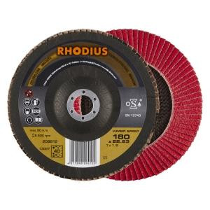 Rhodius TOPline JUMBO SNELHEID flapschijf, diameter [mm]: 180, boring [mm]: 22.23, VE: 10 stuks, 209812