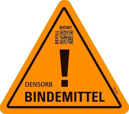 DENIOS flersproget klistermærkesæt til mærkning af DENSORB bindemidler, 160-330