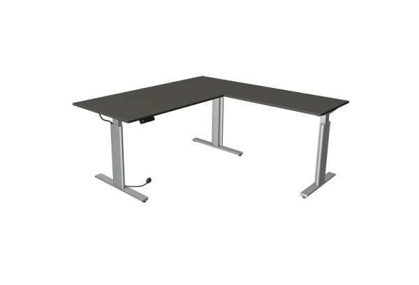 Kerkmann sedací/stojací stůl Move 3 stříbrný Š 2000 x H 1000 mm s přídavným prvkem 1000 x 600 mm, antracit, 10234413