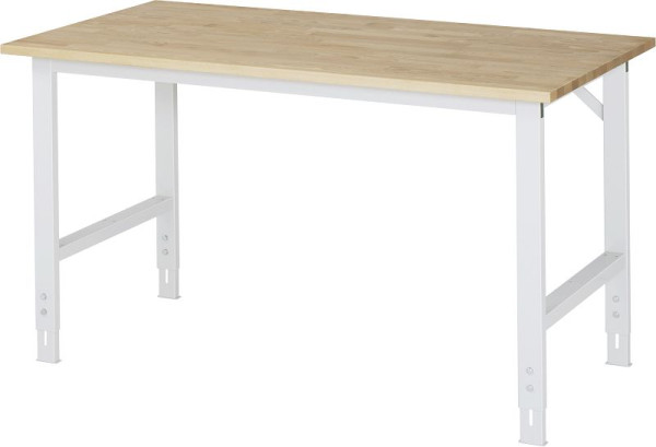 Stół roboczy z serii RAU Tom (6030) - blat z litego drewna bukowego z regulacją wysokości, 1500x760-1080x800 mm, 06-625B80-15.12