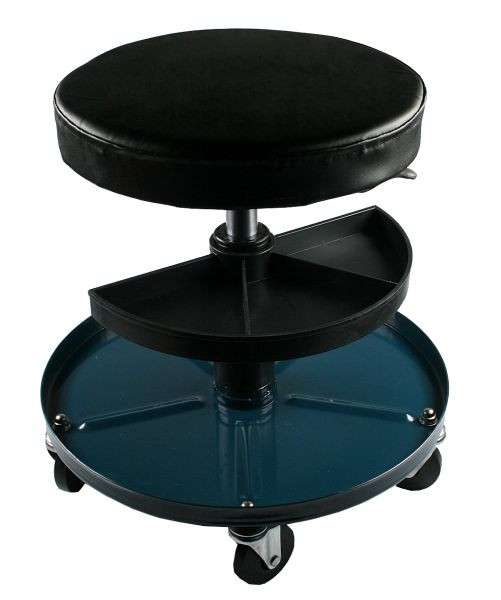 Krzesło montażowe Busching ze sprężyną gazową i półką, regulacja wysokości siedziska 380mm-510mm maks. 150 kg, 100281