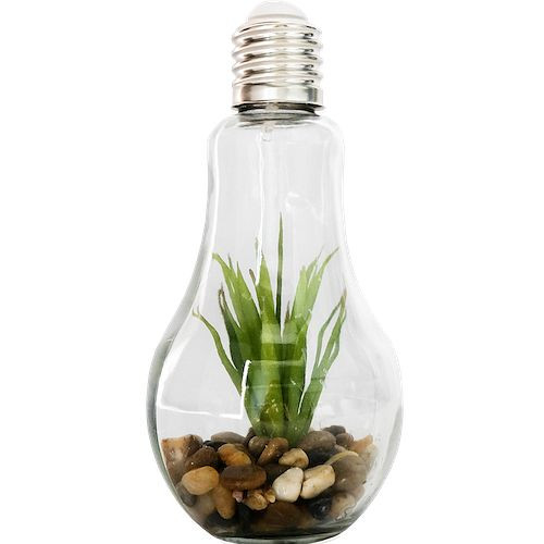 Lampă decorativă din sticlă Technoline cu pietre și plante, 775783