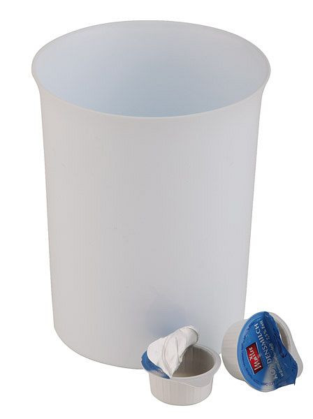 Pojemnik na odpady stołowe APS, Ø 11 cm, wys. 14 cm, 0,9 l, polipropylen, biały, 02038