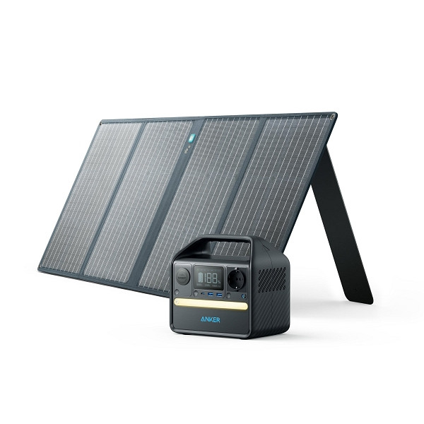 Anker 521 Solar Generator (Anker 521 PowerHouse, Powerstation, 256Wh, 200W med 1× 100W Solar Panel), BUNDLE-B1720311