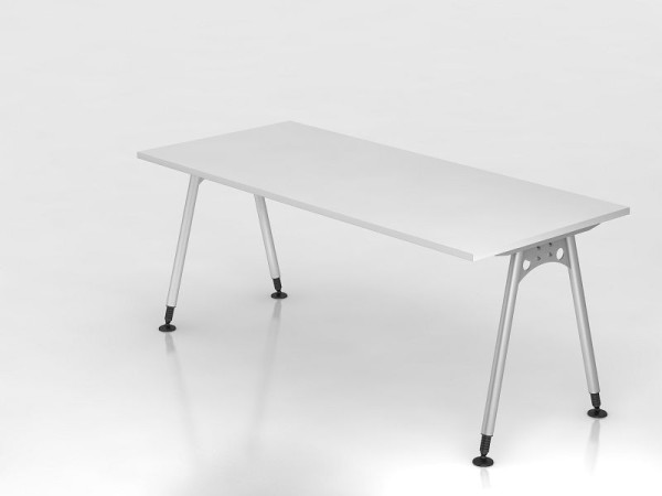 Hammerbacher skrivebord A-fod 180x80cm hvid, rektangulær form, VAS19/W/S
