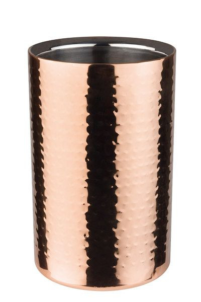 APS chladič lahví -Měď-, vnější Ø 12 cm, výška: 20 cm, nerezová ocel, vnější měděný a kladívkový vzhled, vnitřní Ø 10 cm, dvoustěnný, 36074
