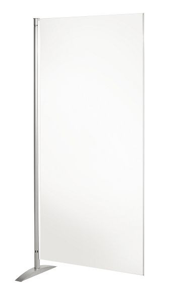 Kerkmann presentatiewandsysteem, whiteboard element, B 800 x D 450 x H 1750 mm, aluminium zilver/wit, 45696710