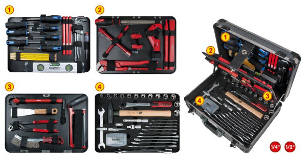 Maleta de ferramentas de encanamento KS Tools 1/4"+1/2", 95 peças, 911.0695
