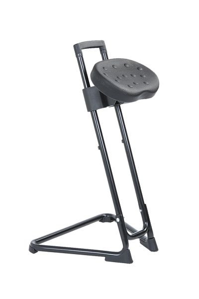 Lotz „Die Steadfast” suport pentru picioare, ergonomic, cadru, scaun PU negru, reglabil pe înălțime 600-850, pivotant lateral, 3600.01