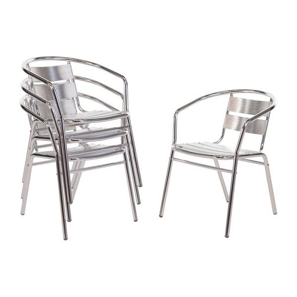Krzesło aluminiowe Bolero, sztaplowane, opakowanie: 4 sztuki, U419