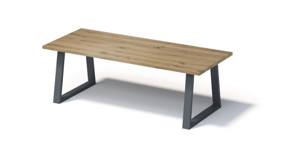 Bisley Fortis Table Regular, 2600 x 1000 mm, rechte rand, geolied oppervlak, T-frame, oppervlak: naturel / framekleur: antracietgrijs, F2610TP334