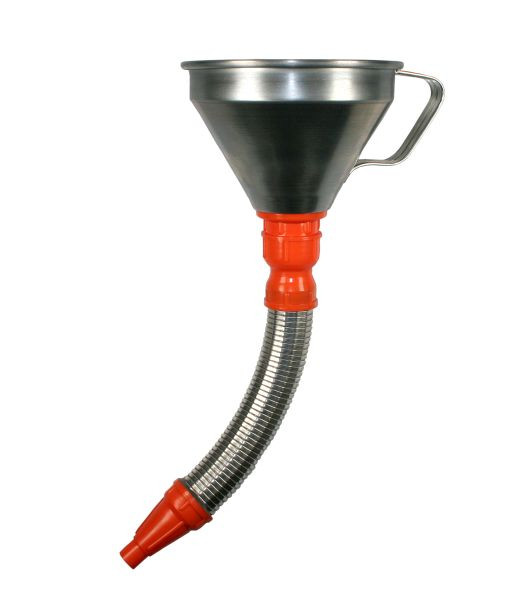 Busching kombinált tölcsér Ø 160 mm - bádog -, flexibilis fém kifolyó 300 mm + sárgaréz szita, 100159