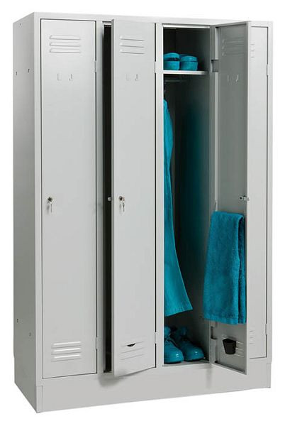 Roupeiro Bedrunka+Hirth, 2 compartimentos, LxPxA 620x500x1800 mm, fechadura com ferrolho rotativo, 06.102DSA