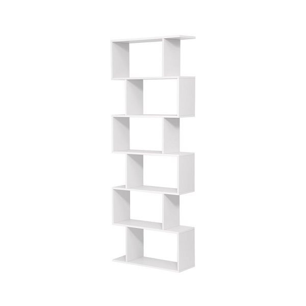 VASAGLE vrijstaande witte boekenkast met 6 niveaus, LBC61WT