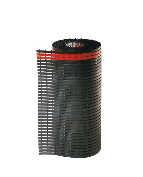 Kappes ErgoPlus vloermat B1000 mm - 10 m -, zwart met rode veiligheidsstreep, 8410.00.1070