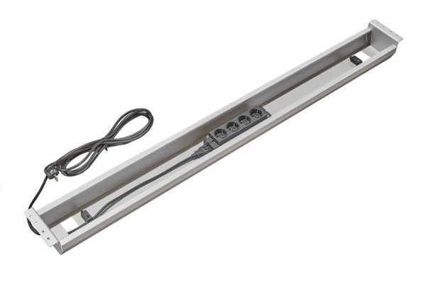 Hammerbacher kabelový žlab KC16, na stůl 160, barva: stříbrná, šířka: 126,2 cm, výška: 9,3 cm, VKC16/S