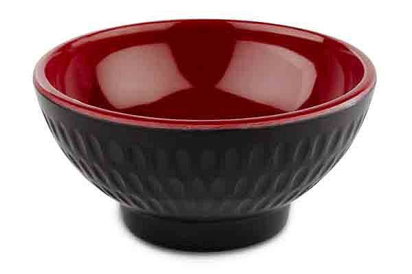 APS skål -ASIA PLUS-, Ø 7,5 cm, højde: 3,5 cm, melamin, inderside: rød, blank, udvendig: sort, mat, 15416
