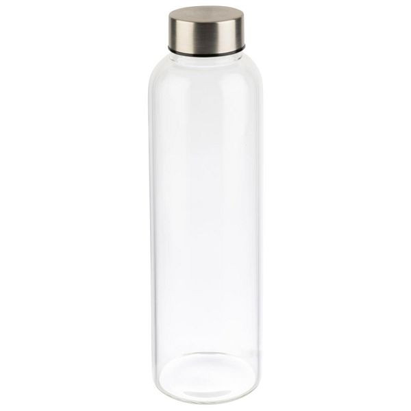 Láhev na pití APS, 6,5 x 6,5, výška 23,5 cm, Ø 6,5 cm, 0,55 litrů, sklo, transparentní, 66907